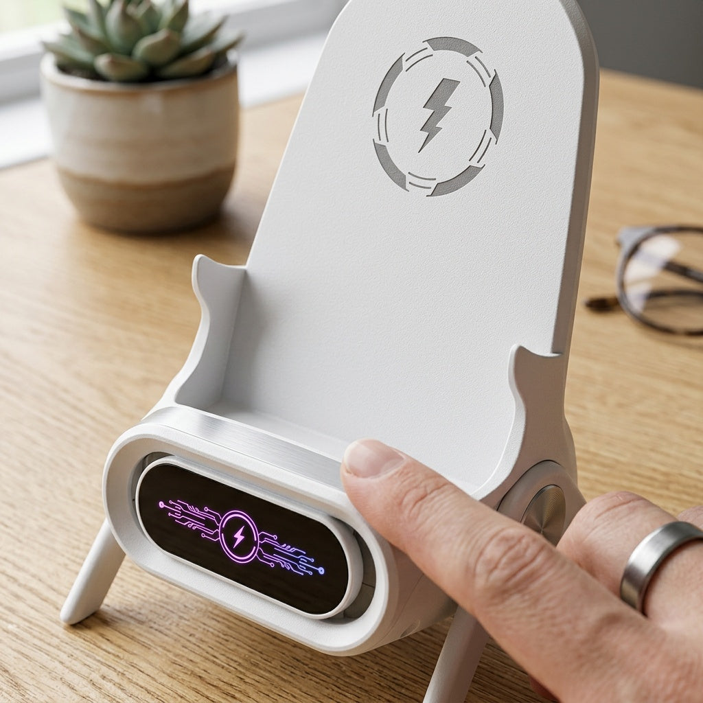 Wireless Charging Phone Stand with Bluetooth Speaker