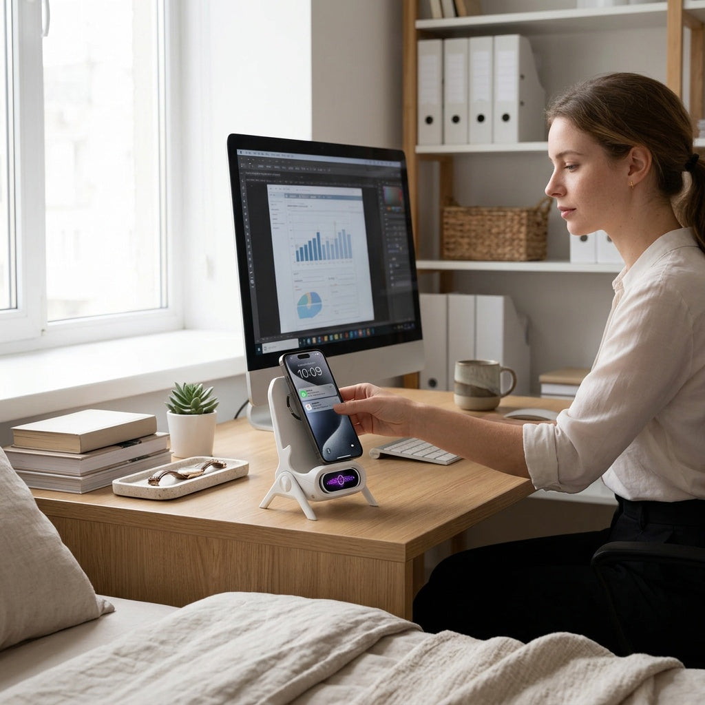 Wireless Charging Phone Stand with Bluetooth Speaker