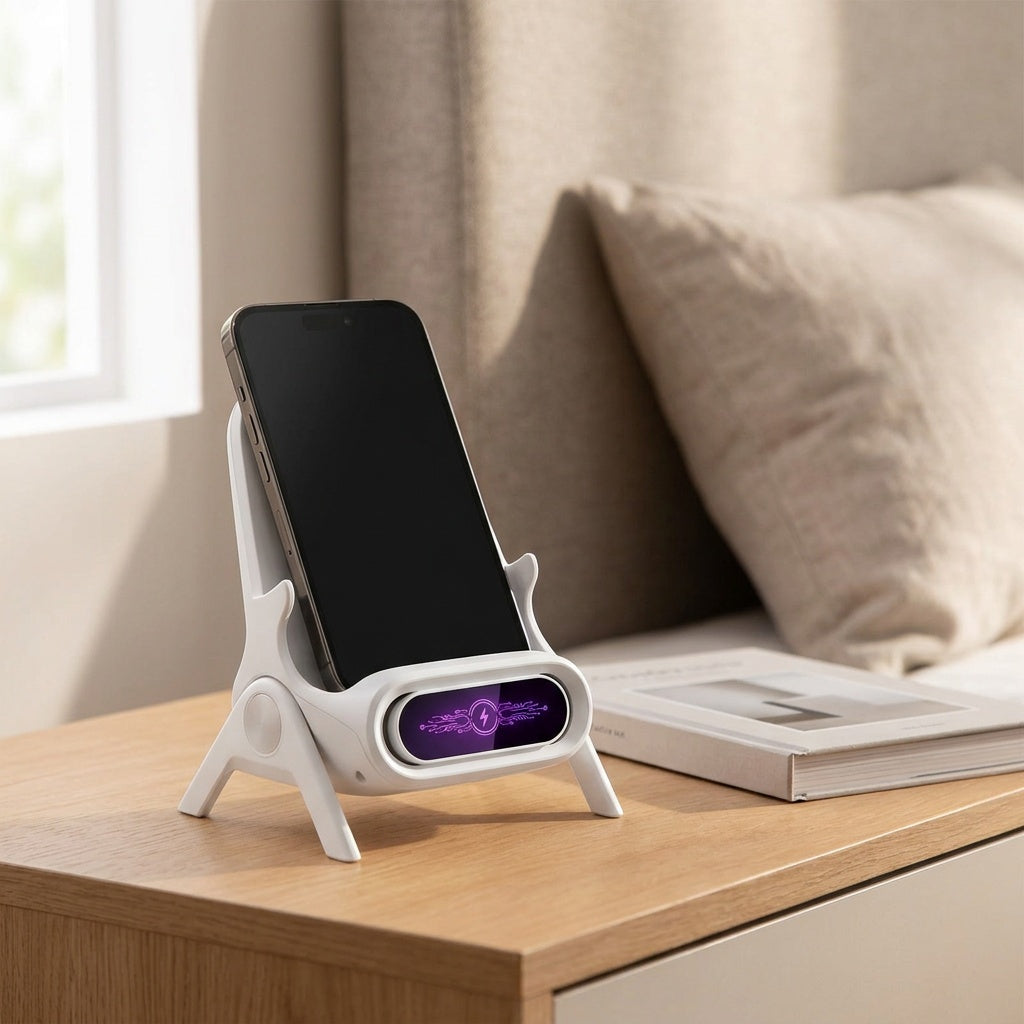 Wireless Charging Phone Stand with Bluetooth Speaker
