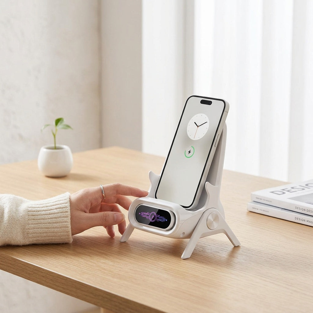 Wireless Charging Phone Stand with Bluetooth Speaker