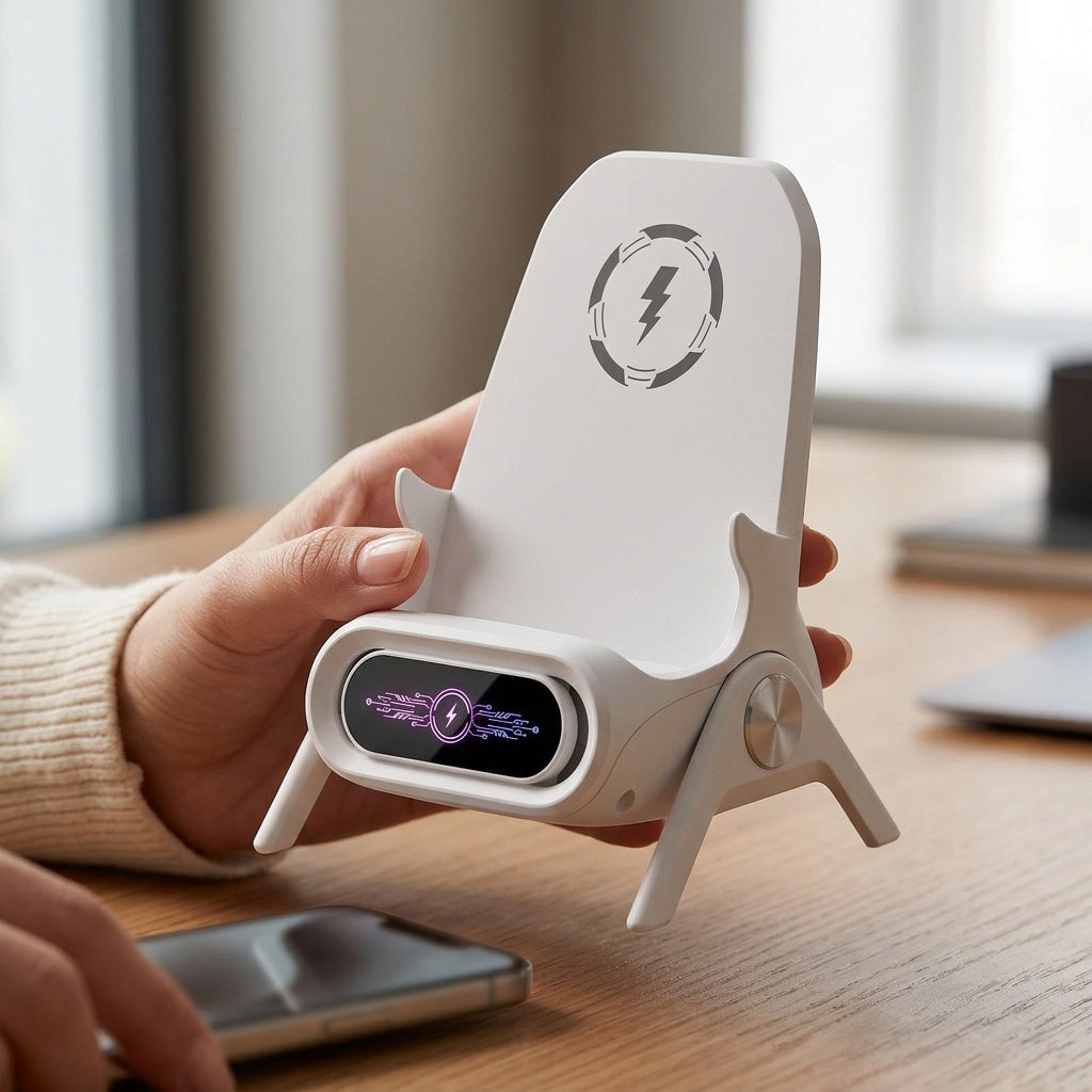 Wireless Charging Phone Stand with Bluetooth Speaker