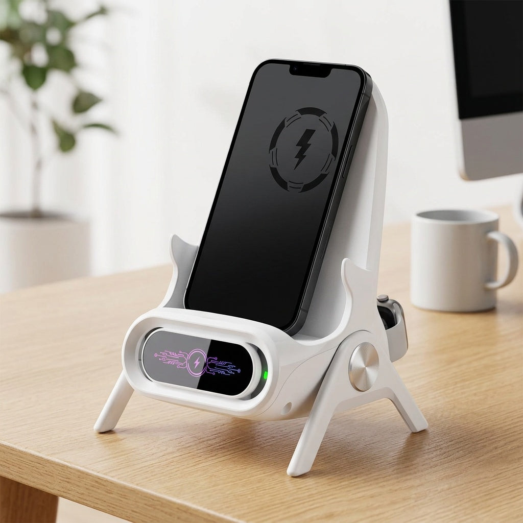 Wireless Charging Phone Stand with Bluetooth Speaker